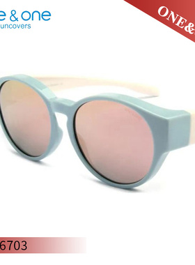 one&one近视太阳镜偏光套镜时尚复古圆框眼镜防紫外线墨镜76703