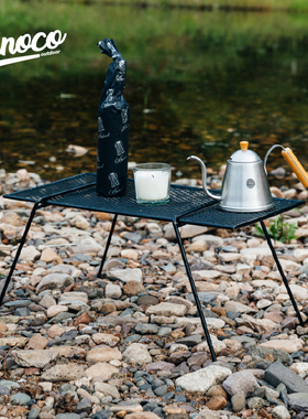Kinoco户外露营桌多功能铁艺折叠桌野营烧烤架家用置物桌溯溪装备