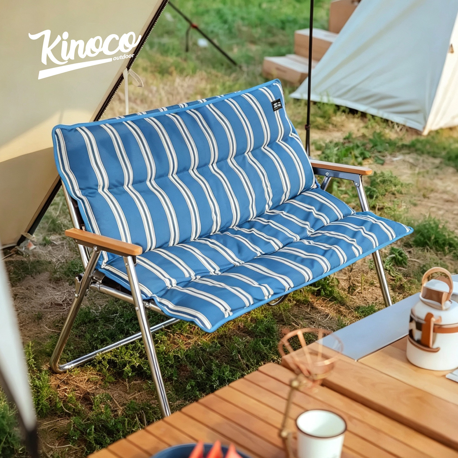 kinocooutdoor户外蓝白条纹露营