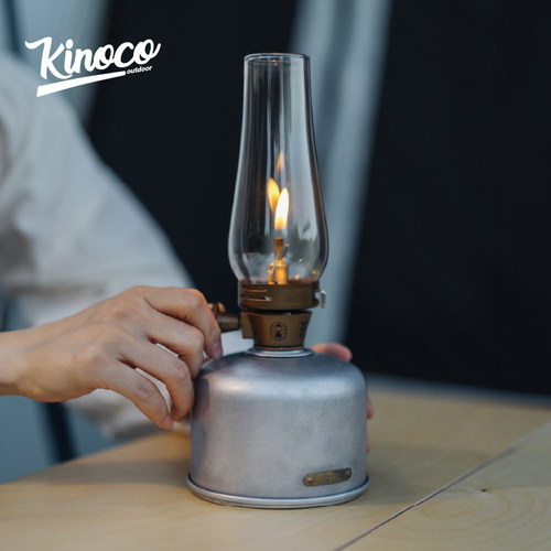 kinoco复古户外黄铜g2铝制扁气罐