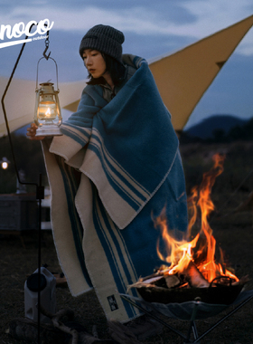 Kinoco蓝毯 户外露营羊毛毯 帐篷毛毯地毯家用盖毯保暖加厚羊毛被
