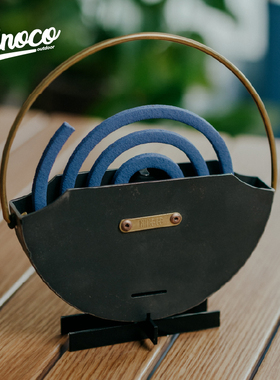 工业风铁艺黄铜可悬挂蚊香盒户外便携蚊香托盘香檀盘香接灰盘支架