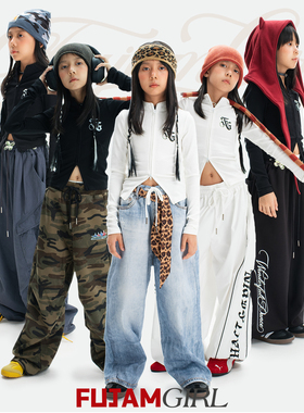 FUJAM儿童街舞潮牌爵士舞修身内搭长袖KPOP跳舞运动甜酷JAZZ衣服