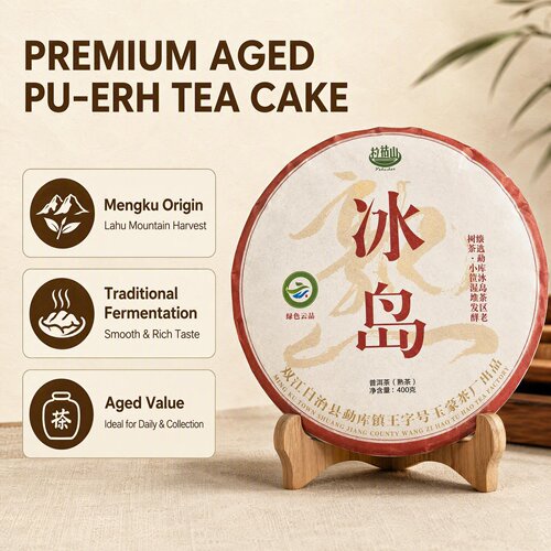 冰岛普洱熟茶400g茶饼