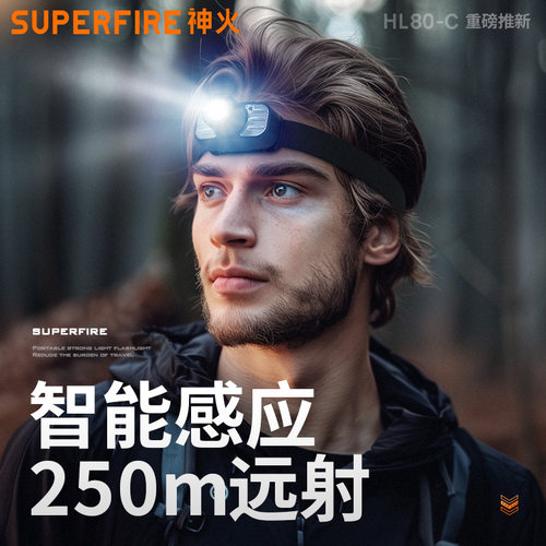 神火HL80-C头灯强光充电超亮