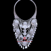 新款 苗族彝族夸张银饰演出服配饰复古民族银项链项圈舞蹈配饰项圈