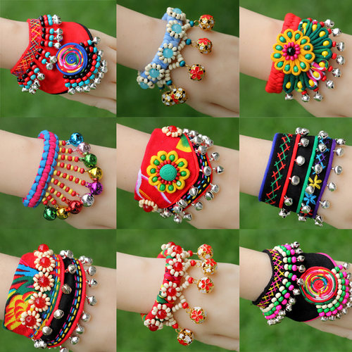 云南民族风复古饰品布艺手链包邮