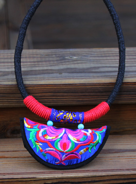 民族饰品云南手工编制布艺项链