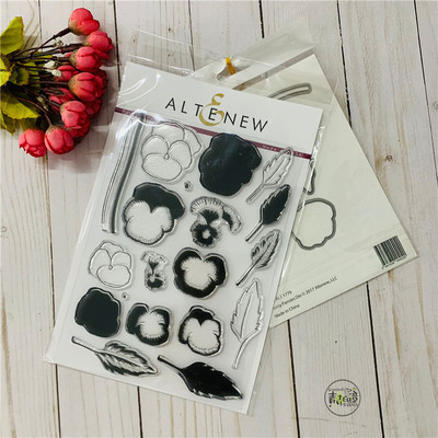 漂亮的三色堇进口透明及切模印章