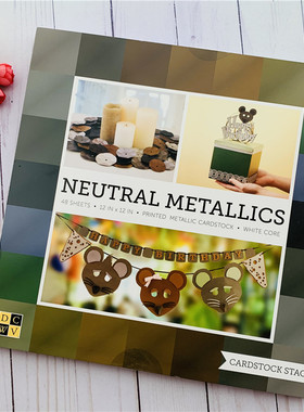 DCWV 进口中性金属风格12寸双面主题纸本 Neutral Metallics