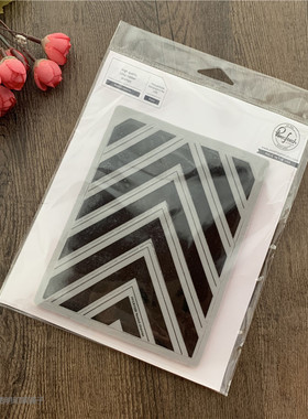 Pink Fresh 嵌套V形背景 Nested Chevron BKGD 进口橡皮印章