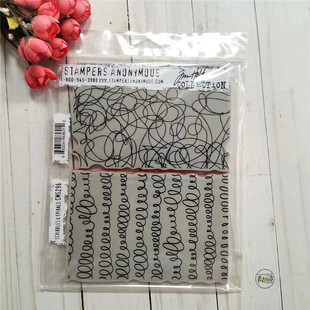 Holtz Spirals 螺旋潦草笔触背景 进口橡皮印章 Scribbles Tim