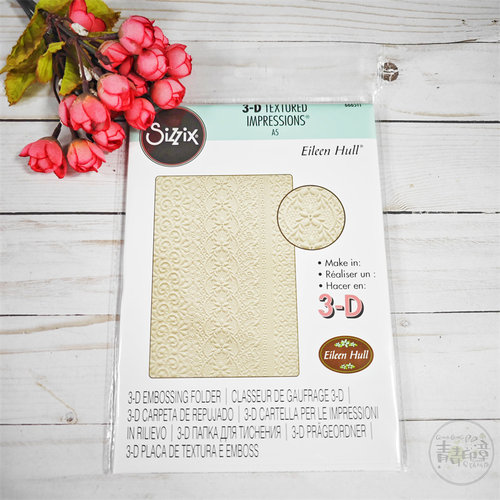 Sizzix 压花文件夹花边 Embossing Folder Lace 进口3D压花文件夹