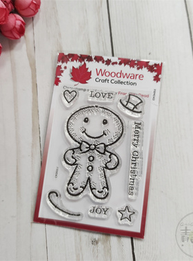 Woodware 姜饼人 Gingerbread Man 进口透明印章 Woodware