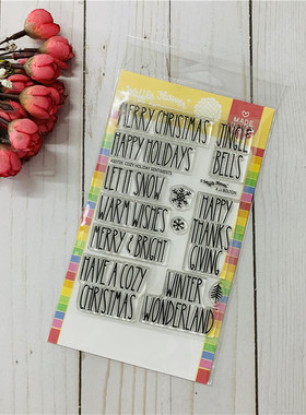 Waffle flower 舒适假日气氛 Cozy Holiday Sentiments 进口印章