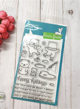Lawn Fawn 熊熊快乐假期 Beary happy holiday 进口印章及切模