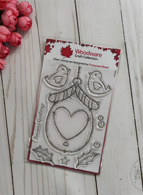 Woodware 圣诞鸟屋 Christmas Birdhouse 进口透明印章