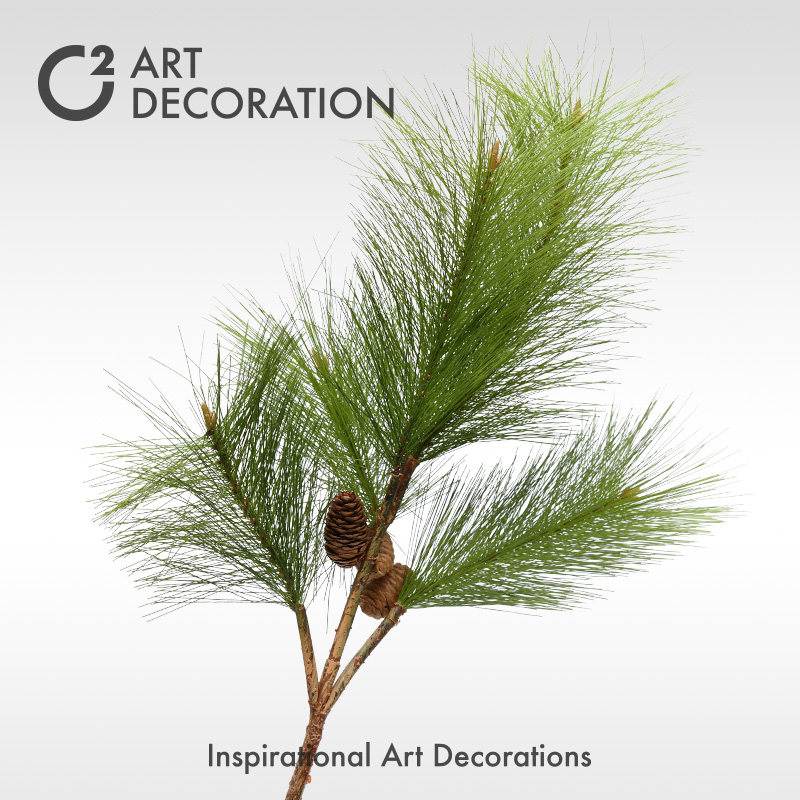 松果树枝松针叶仿真花绿植假花圣诞装饰花样板间客厅高档花艺摆设