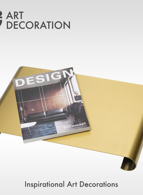 轻奢新中式高级感金色金属托盘置物盘样板间软装饰品摆件