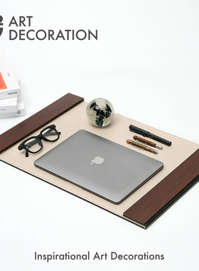 书桌办公桌皮质写字板桌垫样板间售楼处酒店书房书写主题装饰摆件