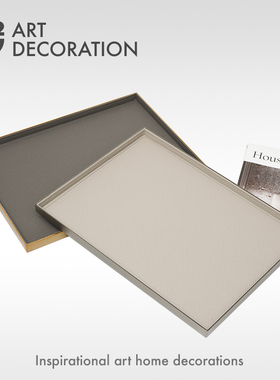 现代轻奢金属托盘装饰摆件软装