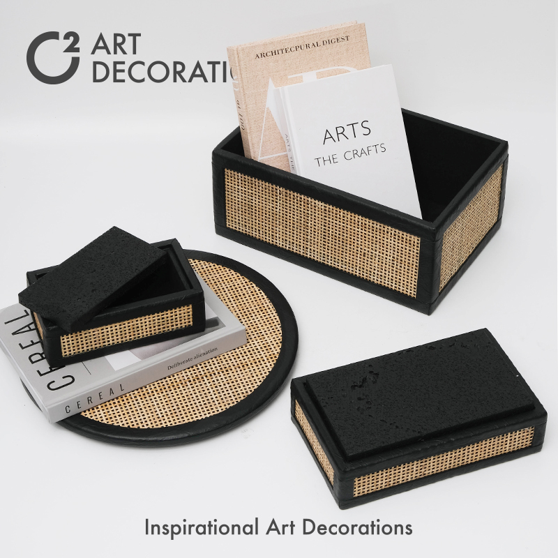 藤皮侘寂风书房客厅玄关