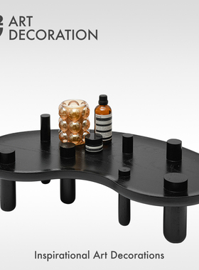 样板间黑色实木装饰果盘