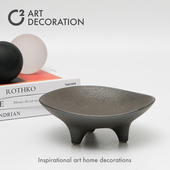 侘寂风陶瓷果盘托盘桌面收纳盘厨房样板房茶几餐桌软装 饰品摆件