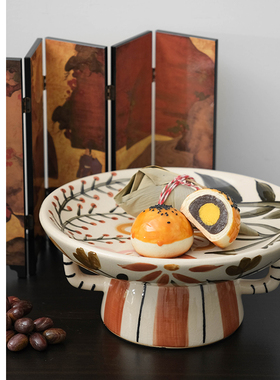 法式复古陶瓷果盘蛋糕点心托盘样板间售楼处酒店餐桌厨房装饰摆件