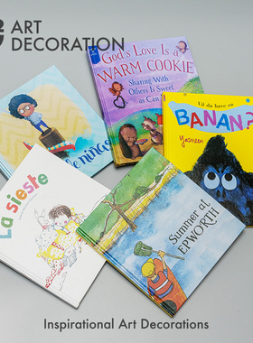 仿真书假书可翻页插画样板房间儿童房家具软装饰品道具配饰摆件