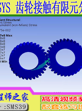 ANSYS16.0 Workbench齿轮接触有限元分析培训视频教程