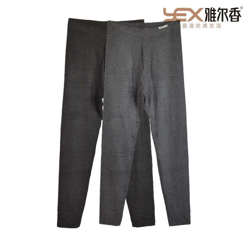 雅尔香秋季新款8691 男士薄款无痕磨毛秋裤保暖裤驼绒护膝线裤