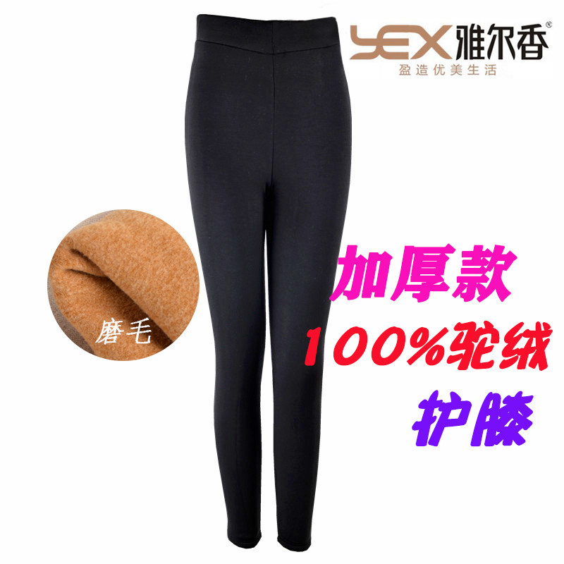 雅尔香新款8775高腰加绒加厚驼绒打底裤蚕丝护膝保暖裤女棉裤