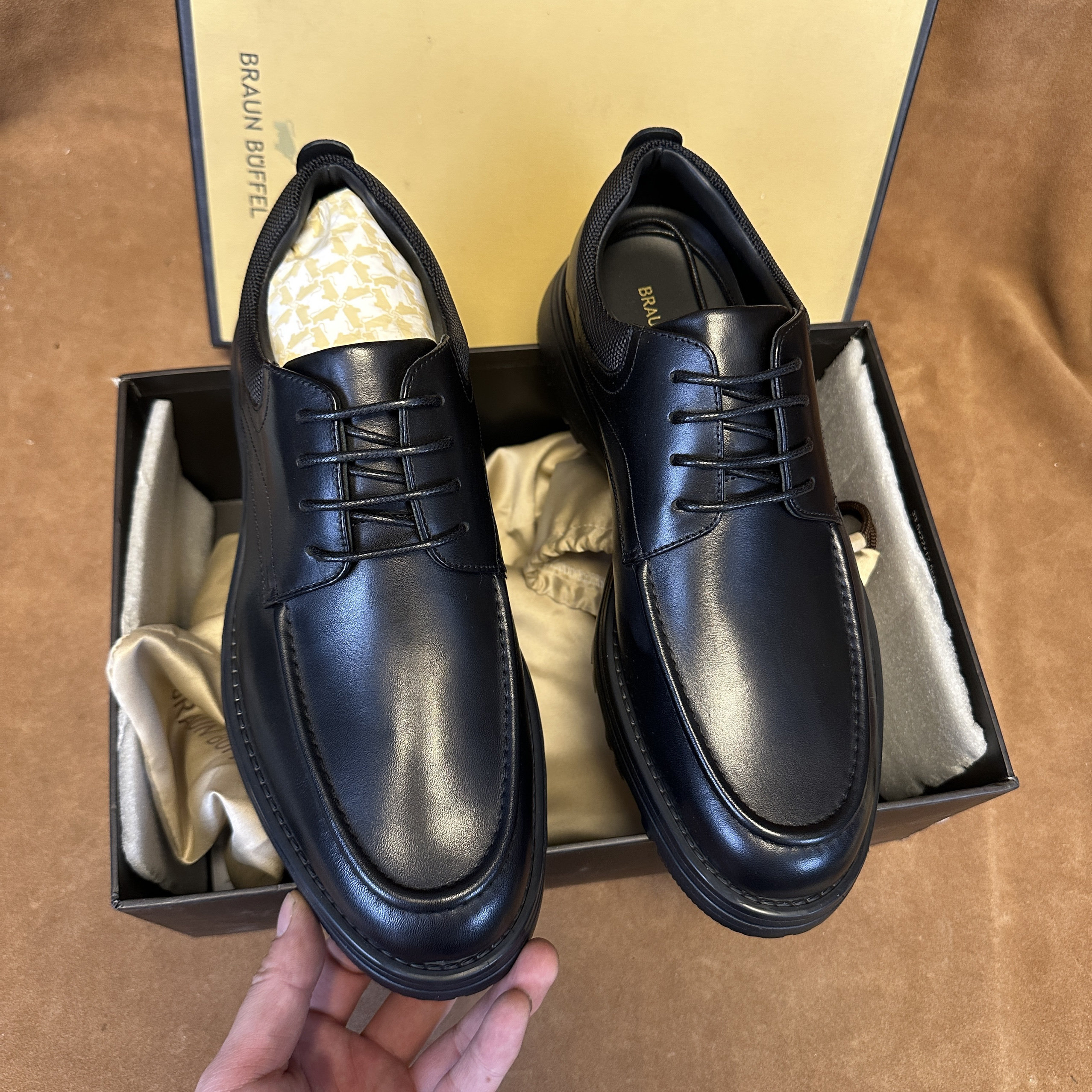 高端德国品牌braun buffel男士商务正装德比皮鞋 进口头层牛皮b18