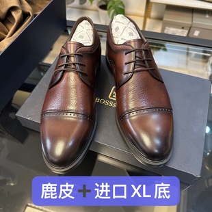 三接头皮鞋 42撤柜2000品质意大利品牌男士 鹿皮XL底W186 断码