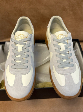断码40撤柜高端品牌男士白色休闲鞋德训鞋进口头层牛皮软底AC85