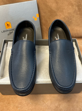撤柜41 42 43品牌Leonardo男士一脚蹬皮鞋平底进口头层软牛皮AA52