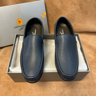 撤柜41 42 43品牌Leonardo男士一脚蹬皮鞋平底进口头层软牛皮AA52