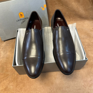 一脚蹬皮鞋 Leonardo男士 进口头层牛皮AA3 44品牌 撤柜40