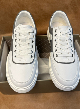 断码38 4142撤柜品牌男士白色休闲板鞋运动鞋进口头层牛皮GY25