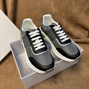 头层牛皮配防水织物D19 休闲运动鞋 断码 39撤高端品牌创世男士