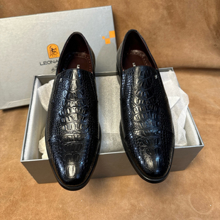 断码40 424344意大利品牌Leonardo男士一脚蹬皮鞋进口头层牛皮AA5