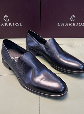 断码43撤柜高端品牌夏利H男士一脚蹬皮鞋进口头层牛皮轻软底X238