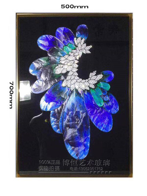 定制掐丝珐琅彩带框挂画 艺术玻璃 教堂彩晶蒂凡尼 入户玄关挂画