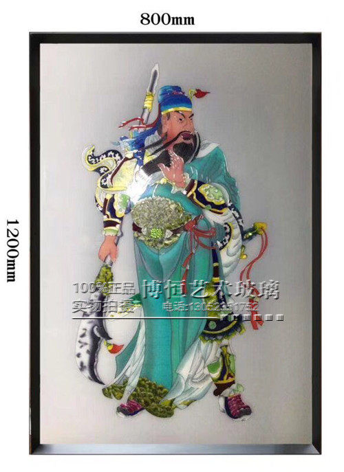 定制珐琅彩艺术玻璃 沙发客厅背景带框挂画 彩色蒂凡尼教堂玻璃