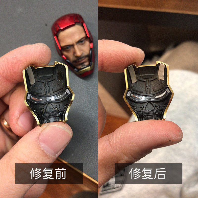 可乐重涂ht hottoys 1/6 钢铁侠 mk 磁铁 吸铁石 铁片修复补件
