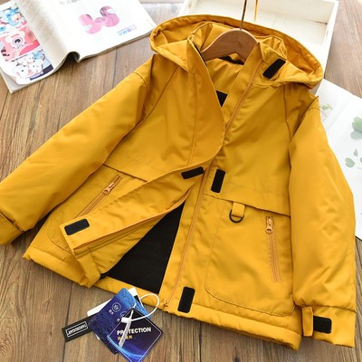 男女童三合一夹棉加厚连帽冲锋衣中大儿童加绒棉服外套防风衣24冬