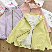 软壳女童户外三防连帽冲锋衣中大儿童休闲防水防风衣外套2025春新