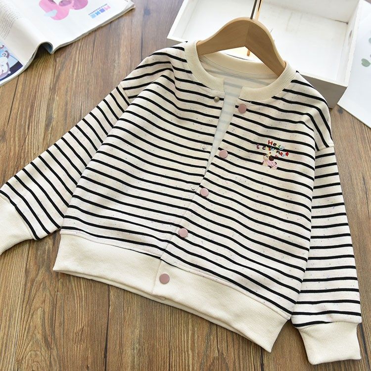 女童经典大方实用拼色条纹单排扣棒球服中大儿童外套开衫上衣春秋,童装/婴儿装/亲子装,普通外套,淘宝优惠券,粉丝福利购,淘宝优惠卷