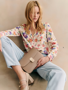 衬衫 2024新款 领长袖 复古优雅花卉印花砂洗真丝西装 一路生花·法式